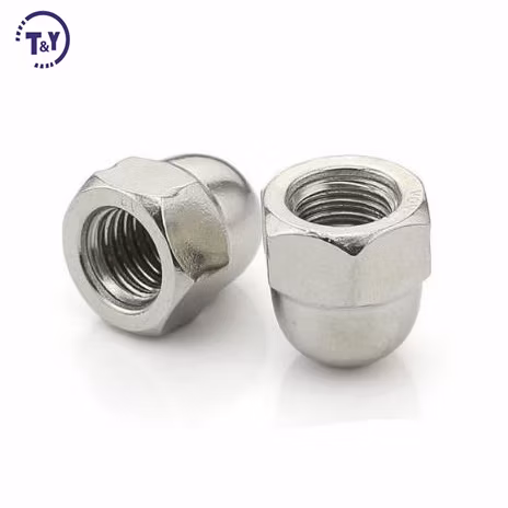 Porcas de bolota sextavadas de zinco de aço carbono Porcas de tampa hexagonais abobadadas